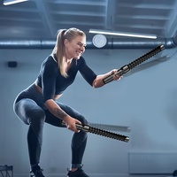 Corde de combat sans fil 2-en-1 écologique et durable, portable, pour entraînement de force, d'aérobic et de musculation en salle de sport