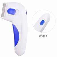 Boîtier plastique électrique anti-puces double face pour chats, peigne de traitement électronique des poux en métal et acier inoxydable pour animaux de compagnie.