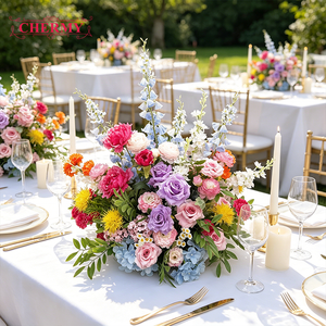 Centre de table floral artificiel Dahlia rose et blanc <span class=keywords><strong>pour</strong></span> mariage, arrangement floral <span class=keywords><strong>pour</strong></span> décoration de jardin extérieur et de fête - Product Image 3