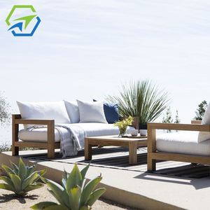 Conjunto de Sofás de Jardim de Teak Moderno e Luxuoso, Mobiliário de Pátio em Estilo Vitoriano para Hotéis e Apartamentos - Product Image 2