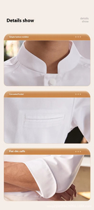 Uniformes <span class=keywords><strong>de</strong></span> travail unisexes pour personnel <span class=keywords><strong>de</strong></span> nettoyage et <span class=keywords><strong>de</strong></span> cuisine en polyester/coton à manches sept points pour restaurants - Vente en gros - Product Image 5