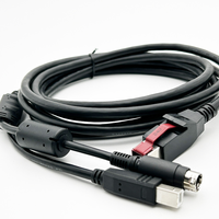 Câble USB vers USB B + Hosiden 3 broches DIN en Y personnalisé, alimenté 24V, avec noyau en ferrite pour imprimante de reçus POS et terminal EPOS
