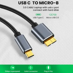 Super Fast 5Gbps <span class=keywords><strong>USB</strong></span> C <span class=keywords><strong>Micro</strong></span> <span class=keywords><strong>B</strong></span> 3,0 Cable Nylon PVC Tipo C Macho <span class=keywords><strong>Micro</strong></span> <span class=keywords><strong>B</strong></span> Macho Extensión para MacBook Laptop Teléfono Transferencia de datos - Product Image 3