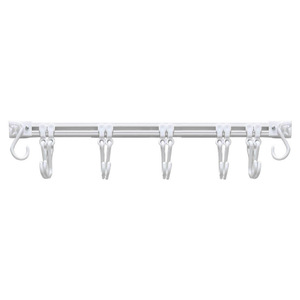 Clothing Organizer Sliding <b>Hooks</b> Adhesive Wall Rack 10 <b>Hooks</b> No Drilling Required For Door Back Storage - Product Image 5