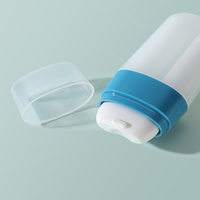 Flacon Airless Double Chambre PP 10ml*2 5ml*2, Bouteille Sous Vide à Double Tube et Buse Unique pour Sérum, Emballage Cosmétique Blanc/Bleu