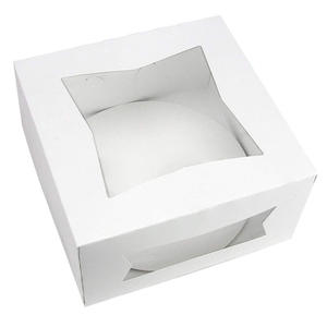 Boîte d'emballage de gâteau toast dessert cuisson boîte en carton blanc avec double fenêtre - Product Image 3