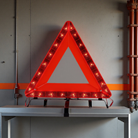 Triangle d'avertissement réfléchissant Floding de lumière LED rouge Outils d'urgence-Triangle d'avertissement