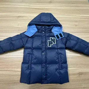 Jaket musim dingin anak lelaki hangat, jaket musim dingin dengan bordir, tali bahu elastis, desain rib Down Padding, kualitas tinggi
