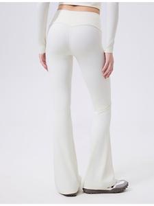 Wholesale Women High Waist V Back <b>Flare</b> Yoga Pants Soft Naked Stretch Peach Butt Lift <b>Leggings</b> Pilates Gym Workout Trousers - Product Image 4