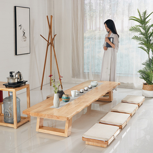 Tavolo da tè giapponese tatami in legno massello <span class=keywords><strong>Zen</strong></span> bovindo lungo davanzale per finestra tavolo da tè seduto - Product Image 4