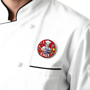 Broches de chef personnalisées en gros, émail doux, chapeau de cuisine, épingle à revers, personnage créatif, uniforme du personnel de <span class=keywords><strong>restaurant</strong></span>, badge en métal - Product Image 5