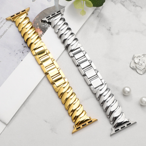 Bracelet de montre intelligente en acier inoxydable en métal brillant pour <span class=keywords><strong>Apple</strong></span> <span class=keywords><strong>Watch</strong></span> Band Acero Inoxidable Dressy <span class=keywords><strong>Watch</strong></span> Band <span class=keywords><strong>plaqué</strong></span> <span class=keywords><strong>or</strong></span> 45mm 49mm - Product Image 1