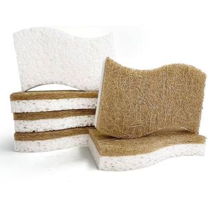 Esponja de Cocina Biodegradable y Ecológica, Compostable, de Celulosa Natural, con Fibra de Coco y Nuez, para Limpieza del Hogar y Platos - Product Image 1