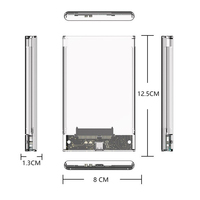 USB 3.0 External Hard Drive Enclosure Computer Hardware Software for 2.5 Inch SATA SSD Hard Disk Compatible with Desktops