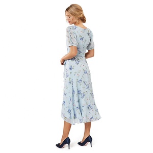 Nuevo diseño Flexible ligera azul de manga corta verano vestido - Product Image 2