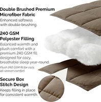 Couette moderne en polyester solide de qualité supérieure, alternative au duvet, taille King, pour hôtel, couleur taupe foncé