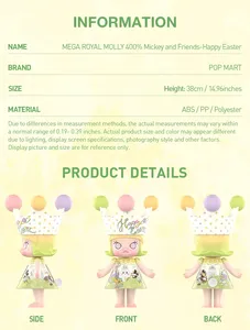 Autentica POP MART MEGA ROYAL MOLLY 400% <span class=keywords><strong>Mickey</strong></span> e Amici Buona Pasqua Edizione Limitata, Figura da Collezione, Giocattolo Artistico 38cm - Product Image 5