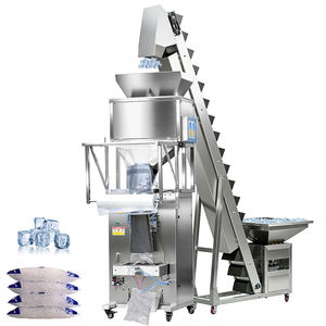 Máquina automática vertical para envasar cubos de hielo, gránulos, arroz, frijoles, granos, alimentos congelados, nueces, semillas, con función de llenado y sellado. - Product Image 1