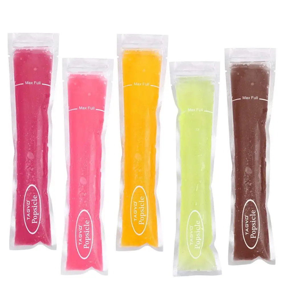 Одноразовая Прозрачная молния, термоизолируемая упаковка для упаковки замороженного йогурта, сока, мороженого, фруктового льда, пластиковая упаковка для упаковки напитков