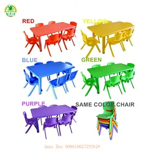 Juego de mesas y sillas de escuela primaria, mesa de escuela primaria, muebles para niños, QX-193-195