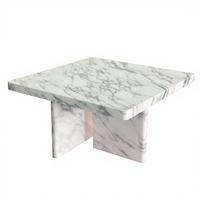 Table basse minimaliste haut de gamme en marbre blanc naturel avec design écologique, durable et facile à nettoyer pour le mobilier de salon