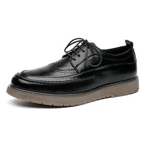 Chaussures de mariage pour hommes printemps/été respirantes à bout rond en cuir véritable à lacets style rétro pour affaires et occasions décontractées - Product Image 6