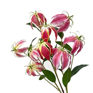 Fiori Artificiali in Seta, Gigli Fiammeggianti Stampati in 3D, Decorazione per Sfondi di Feste, Effetto Tattile Idratante, Colore Personalizzabile per Matrimoni - Product Image 1