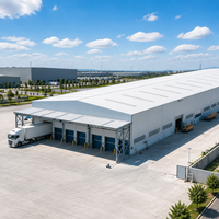 Entrepôt préfabriqué en structure métallique à grande portée, bâtiment industriel en acier multi-portes, taille personnalisée pour usine, atelier, stockage