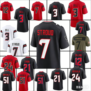 Abbigliamento all'ingrosso da uomo e per giovani Houston # 7 Stroud # 51 Anderson Jr # 3 <span class=keywords><strong>Dell</strong></span> # Maglia da Football Americano Collins con Cuciture, Taglia 12 - Product Image 1