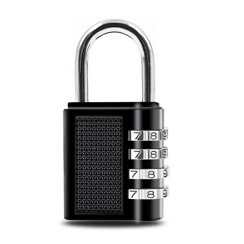 XMM-8024 Top Quality Black 4 Digit Padlock Luggage Cabinet Gym Door Suitcase Password Code Lock Factory Supply Combination Lock