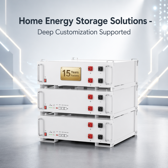 Residential Solar ESS 10KWh 15KWh 20KWh Stackable LifePO4 Battery 51.2V 100Ah Household Energy Storage AC Power System