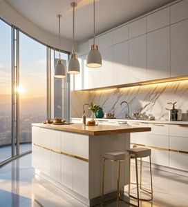 Muebles de Cocina Modulares de Madera Modernos de Alta Calidad con Diseño Personalizado - Product Image 1