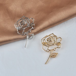 Broche de Flor de Rosa Simple y Elegante con Diseño Tallado para Fiesta, Boda, Insignias Bordadas, Accesorios de Ropa, Pin, Regalos - Product Image 6
