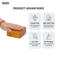 Colle thermofusible Qigu PSA en caoutchouc synthétique, adhésif sensible à la pression pour l'étiquetage et l'emballage de bouteilles en PET dans les secteurs des boissons et des cosmétiques