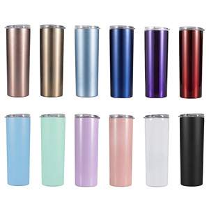 Wholesale 20oz straight neck stainless steel insulated pure color printed slimming coffee <b>cup</b> with logo printing capability - Product Image 1