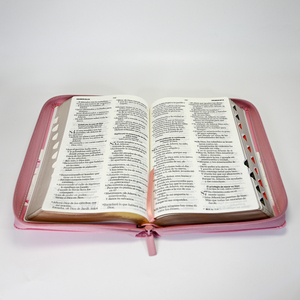 Impresión de Biblia Personalizada con Cubierta de Cuero Rosa, Santa Biblia Cristiana RVR60, Biblia para Diario con Cierre - Product Image 2