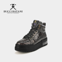 BUCCI BATANI Chaussures décontractées pour hommes en tissu gris nuage, tige en tissu Scabal, semelle extérieure en caoutchouc XL SC101-E013