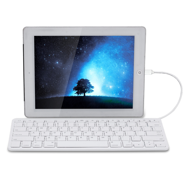 New MFi Certified Wired USB 3.0 78-Keys Membrane Keyboard for iPad 5 with Plug