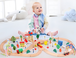 Ensemble de voitures jouets en bois pour enfants de 78 pièces blocs de construction en mosaïque PC créatifs avec combinaison de puzzle de scène de <span class=keywords><strong>ferme</strong></span> animale - Product Image 6