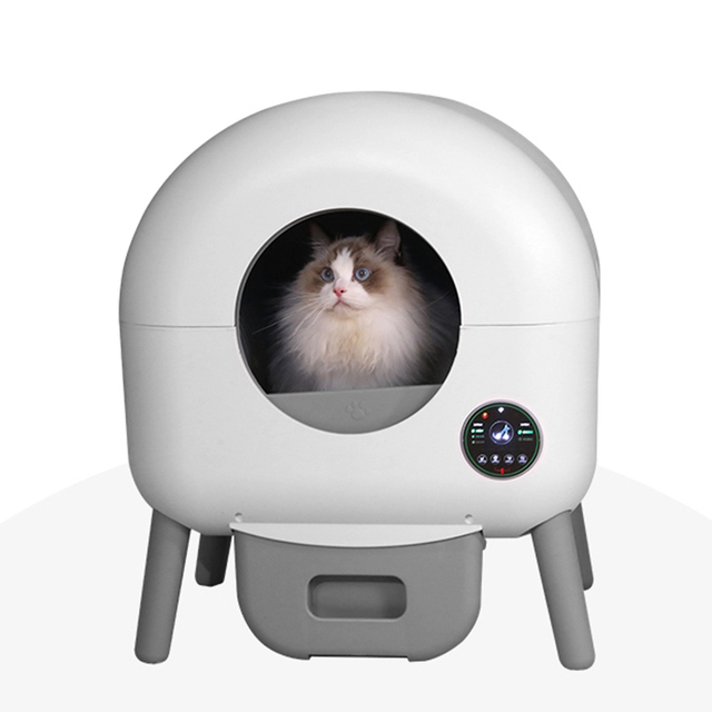 2025 New Design LED Color App WiFi Touch Control Smart Cat Litter Box Top Selling Electric Self-Cleaning Easy Clean Odor Control