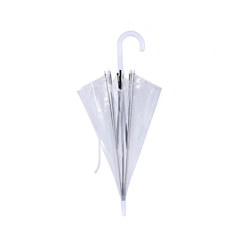 Stock PVC Regenschirm Auto Open Parapluie Custom Straight Transparent POE Clear Umbrella