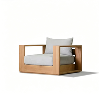 Ensemble de mobilier d'extérieur moderne de luxe en teck massif, résistant à l'eau, pour jardin, salle à manger, entrepôt, patio, salon, idéal pour hôtel, complexe hôtelier, villa