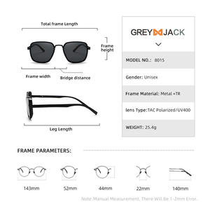 Gafas de Sol Grises Jack, Montura Negra TR90, Lentes TAC con Protección UV400, Unisex, para Conducir, Moda - Product Image 3