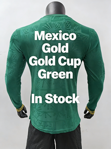 Camiseta de Fútbol Verde de Manga Larga de la Copa Oro de México 100% Auténtica en Existencia Directo de Fábrica Calidad Tailandesa - Product Image 3