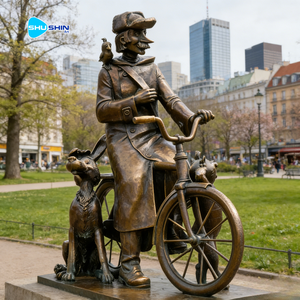 Estatua de Cartero de Bronce a Tamaño Real Personalizada con Bicicleta para Decoración de Jardín Exterior - Product Image 5