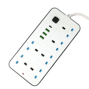 <span class=keywords><strong>Multiprise</strong></span> UK avec <span class=keywords><strong>4</strong></span> ports USB, courant nominal 10A-16A, câble de 2/3/5 m, en ABS, pour usage domestique ou professionnel, <span class=keywords><strong>4</strong></span>/6 prises - Product Image 4