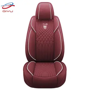 Qiyu Fabriek Luxe 1Pc Borduurwerk Lederen Autostoel Hoes Universele Stoel Beschermer Pad Voor Corolla En Tiguan Modellen