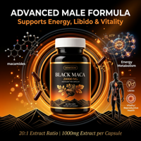 Extrait de racine de Maca naturelle OEM, Maca pour homme, énergie, endurance, marque privée, végétalien, faible teneur en sucre, complément alimentaire à base de plantes pour hommes adultes