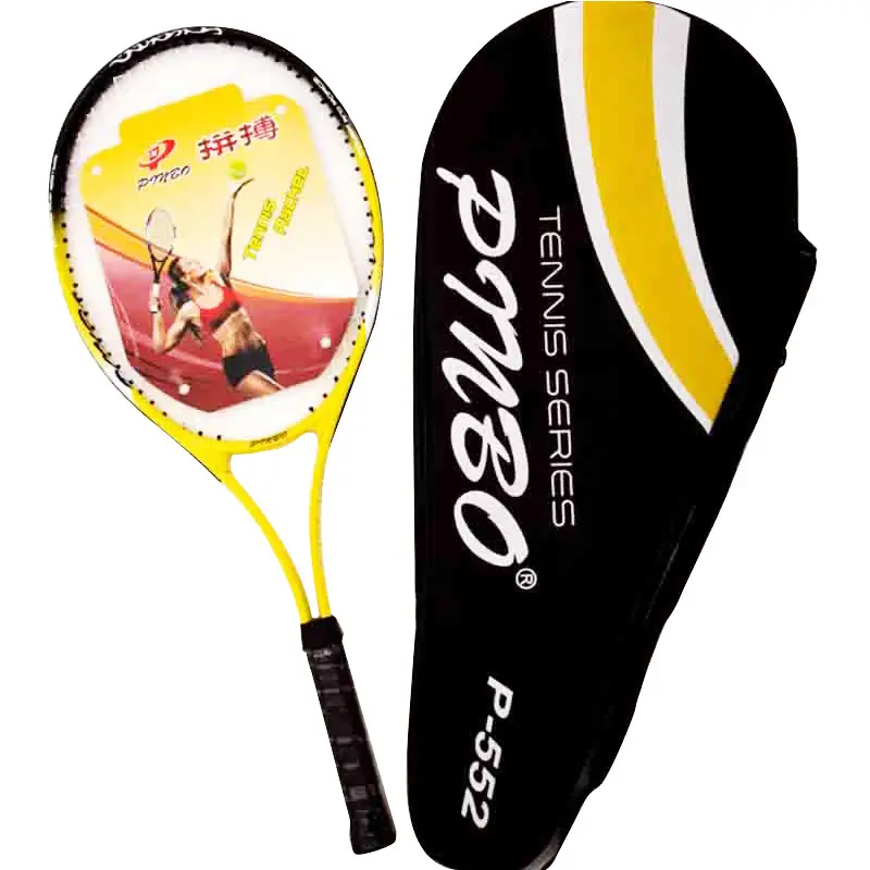 Benutzer definierte LOGO Aluminium legierung Adult Training Tennis schläger Kopf Original Damen-oder Herren Tennis schläger mit Bag Grip Armband