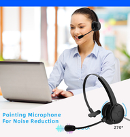 Auriculares Inalámbricos Mono Truckers con Cancelación de Ruido ENC del 99%, Auriculares Bluetooth V5.2 con Micrófono para Oficina y Centro de Llamadas